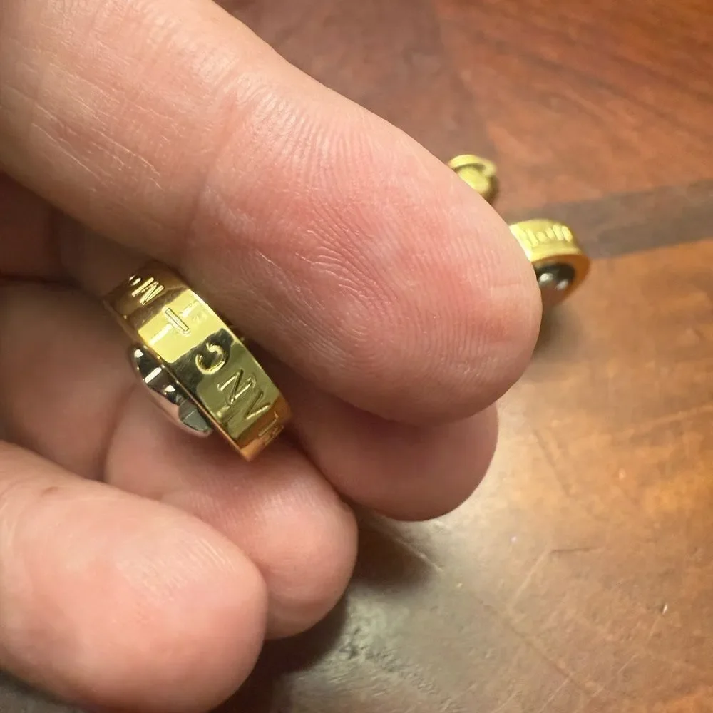 New Montblanc gold tone and black Cufflinks